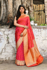 Thumbnail for Joban Fashion Red Pure Katan Pure Handloom Banarasi Silk Saree