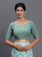 Thumbnail for Astita Linen Cotton Sea Green Saree