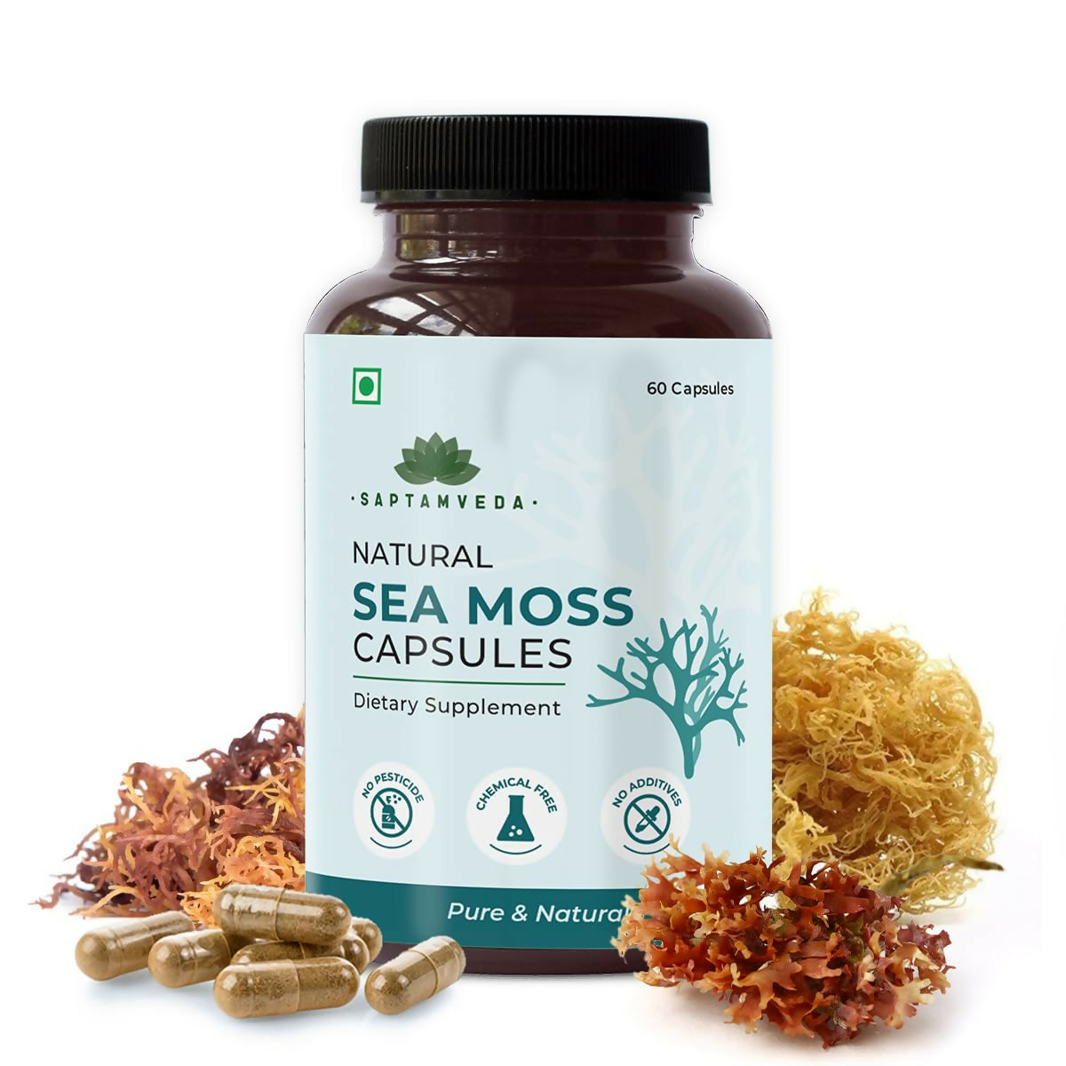 Saptamveda Irish Sea Moss 500mg Capsules - Distacart