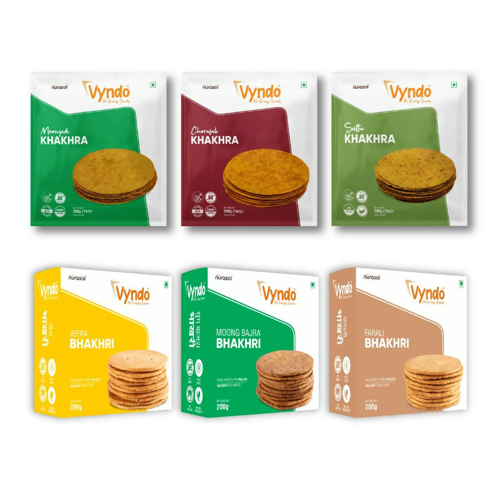 Vyndo High Protein Rich Khakhra & Bhakhri Combo - Distacart