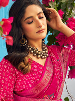Thumbnail for NOZ2TOZ Women's Muga Silk Pink Printed Designer Saree With Blouse Piece - Distacart