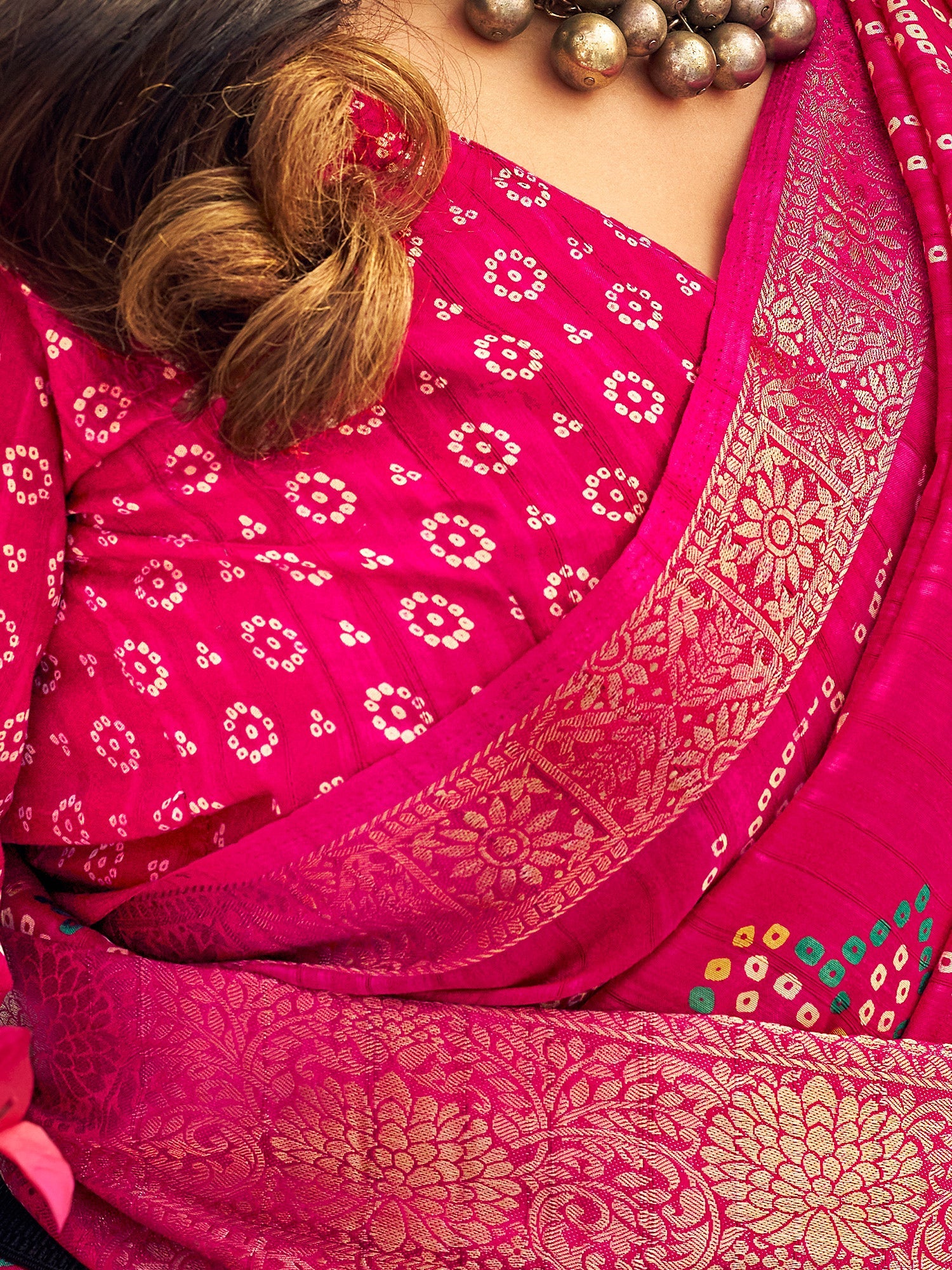 NOZ2TOZ Women's Muga Silk Pink Printed Designer Saree With Blouse Piece - Distacart