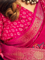 Thumbnail for NOZ2TOZ Women's Muga Silk Pink Printed Designer Saree With Blouse Piece - Distacart