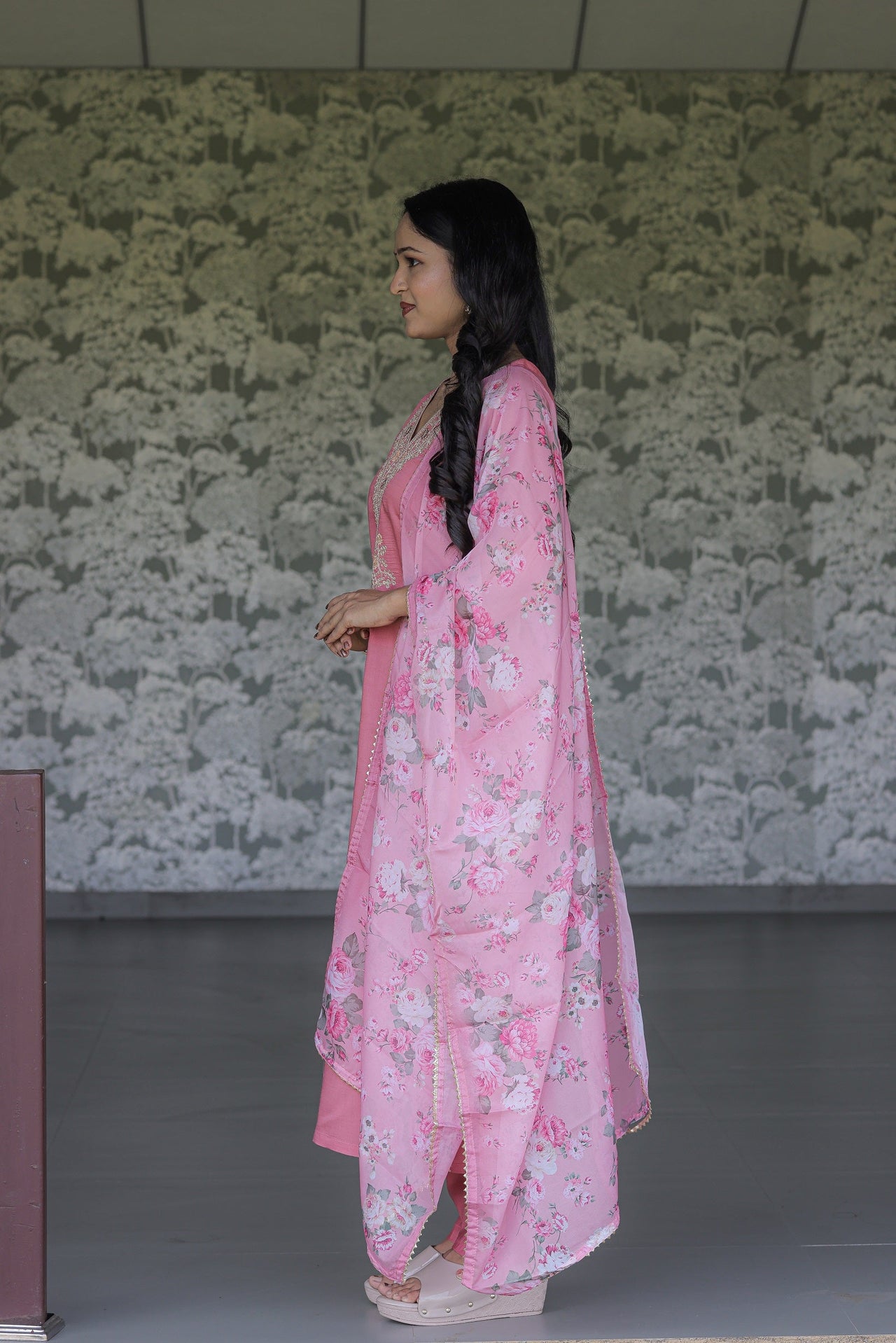 Lyush Women Party Wear Embroidery Worked Kurta With Pant And Dupatta Set - Pink