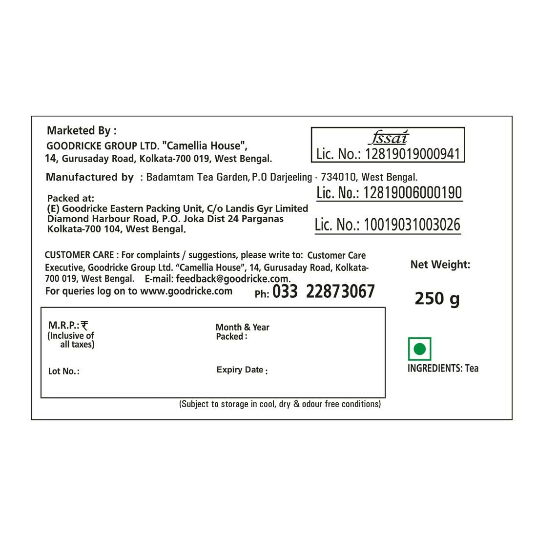 Goodricke Badamtam Darjeeling Tea - Distacart