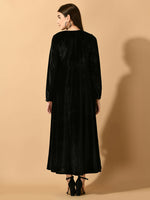 Thumbnail for Myshka Women's Black Fit and Flare Party Dress - Distacart