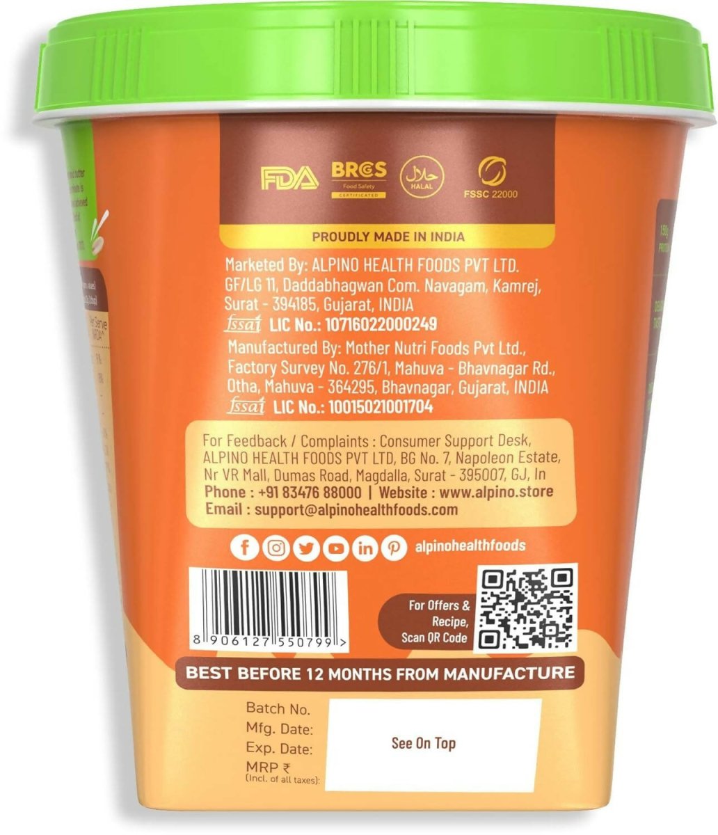 Alpino High Protein Jaggery Peanut Butter Smooth - Distacart