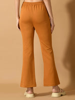 Thumbnail for Myshka Women's Mustard Flared Party Trouser - Distacart