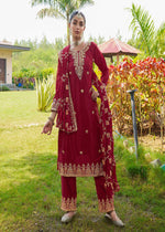 Thumbnail for Teeya Creation Rani Color Chinon Silk Heavy Embroidery Work Fully Stitched Salwar Suit - Distacart