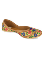 Thumbnail for Desi Colour Women Indian Ethnic Footwear-Floral Gold - Distacart