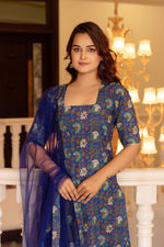 Thumbnail for Pomcha Jaipur Kapas Royal Blue Suit Set - Distacart