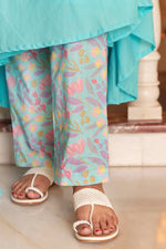 Thumbnail for Pomcha Jaipur Kapas Pastel Blue Sleeveless Anarkali Set - Distacart