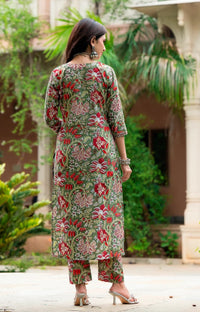 Thumbnail for NOZ2TOZ Women Multicolour Printed Viscose Rayon Kurta, Pant And Dupatta Set