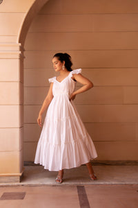 Thumbnail for Pomcha Jaipur Kapas White Tiered Dress