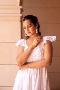Thumbnail for Pomcha Jaipur Kapas White Tiered Dress