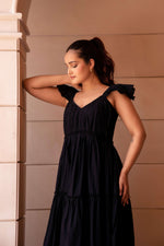 Thumbnail for Pomcha Jaipur Kapas Black Tiered Dress - Distacart