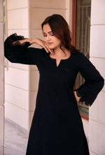 Thumbnail for Pomcha Jaipur Kapas Pure Black Co-Ord Set - Distacart