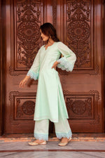 Thumbnail for Pomcha Jaipur Kapas Pastel Green Co-Ord Set - Distacart