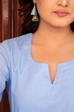 Thumbnail for Pomcha Jaipur Kapas Powder Blue Co-Ord Set - Distacart