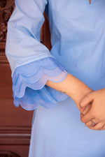 Thumbnail for Pomcha Jaipur Kapas Powder Blue Co-Ord Set - Distacart