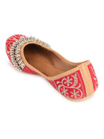 Thumbnail for Desi Colour Women Indian Ethnic Footwear-Red Gungroo - Distacart
