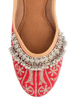 Thumbnail for Desi Colour Women Indian Ethnic Footwear-Red Gungroo - Distacart