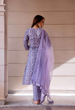 Thumbnail for Pomcha Jaipur Kapas Lavender Floral Suit Set - Distacart