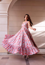 Thumbnail for Pomcha Jaipur Kapas One Shoulder Printed Long Dress - Distacart