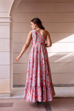 Thumbnail for Pomcha Jaipur Kapas One Shoulder Printed Long Dress - Distacart