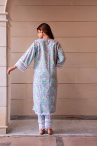 Thumbnail for Pomcha Jaipur Kapas Pastel Blue Lace Suit Set