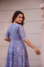 Thumbnail for Pomcha Jaipur Kapas Lavender Floral Lace Anarkali Set - Distacart