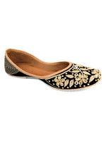 Thumbnail for Desi Colour Women Indian Ethnic Footwear-Black Stones Flower - Distacart