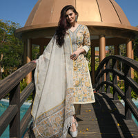 Thumbnail for NOZ2TOZ Women Yellow Printed Viscose Rayon Kurta, Pant And Dupatta Set