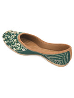 Thumbnail for Desi Colour Women Indian Ethnic Footwear-Dark green Flower - Distacart