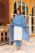 Thumbnail for Pomcha Jaipur Gaurangi White Cotton Bandhej Suit Set - Distacart