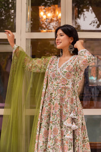 Thumbnail for Pomcha Jaipur Gaurangi Aamira Cotton Angrakha Set