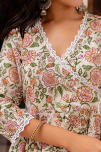 Thumbnail for Pomcha Jaipur Gaurangi Aamira Cotton Angrakha Set
