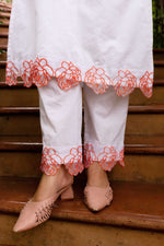 Thumbnail for Pomcha Jaipur Gaurangi Ruhani White Embroidery Suit Set - Distacart