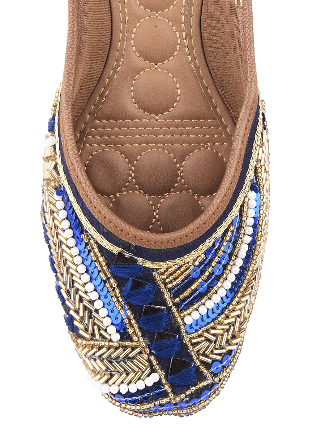 Desi Colour Women Indian Ethnic Footwear-Navy Blue Emb - Distacart