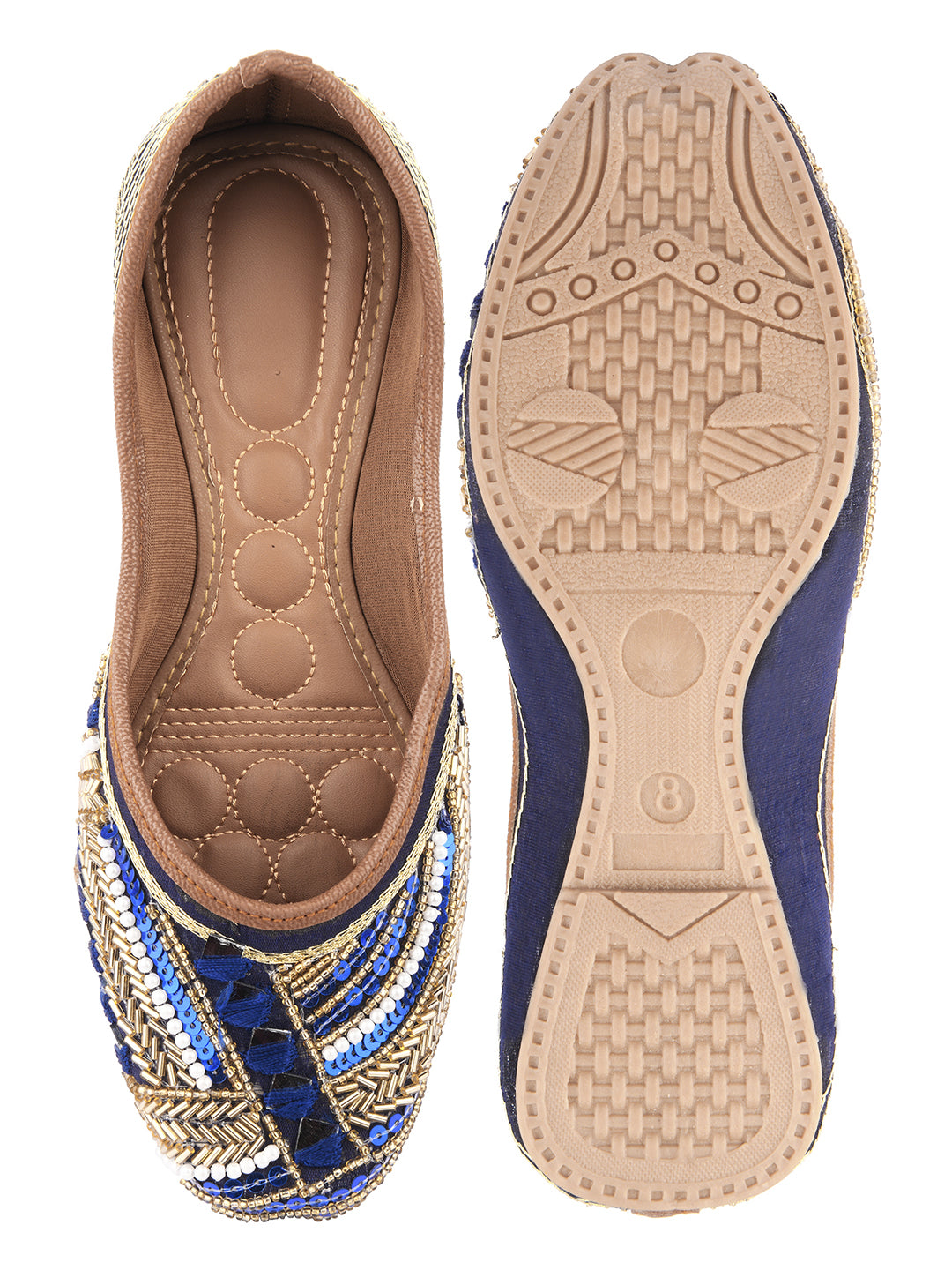 Desi Colour Women Indian Ethnic Footwear-Navy Blue Emb - Distacart
