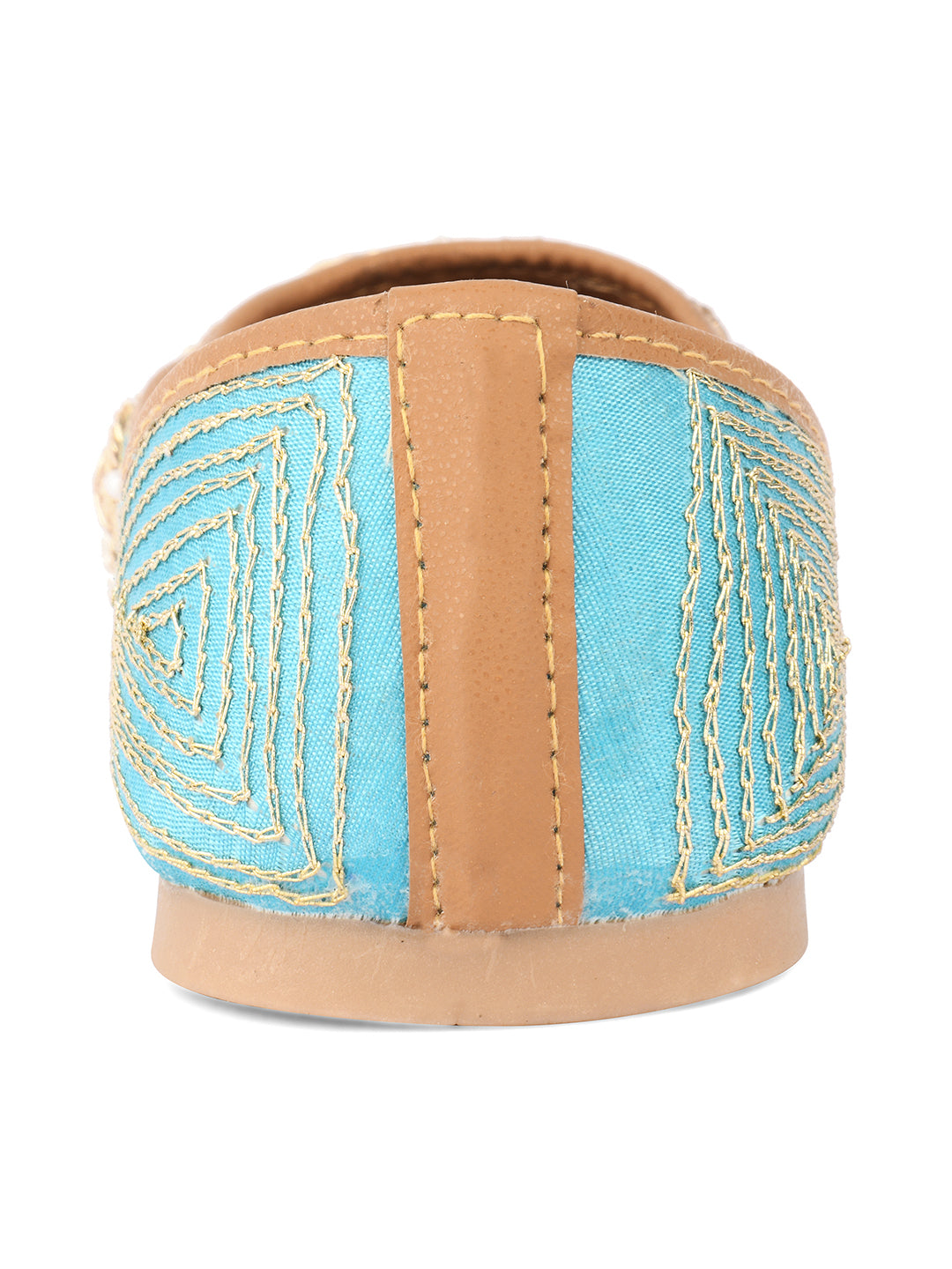 Desi Colour Women Indian Ethnic Footwear-Sky Blue Dabka - Distacart