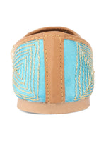Thumbnail for Desi Colour Women Indian Ethnic Footwear-Sky Blue Dabka - Distacart