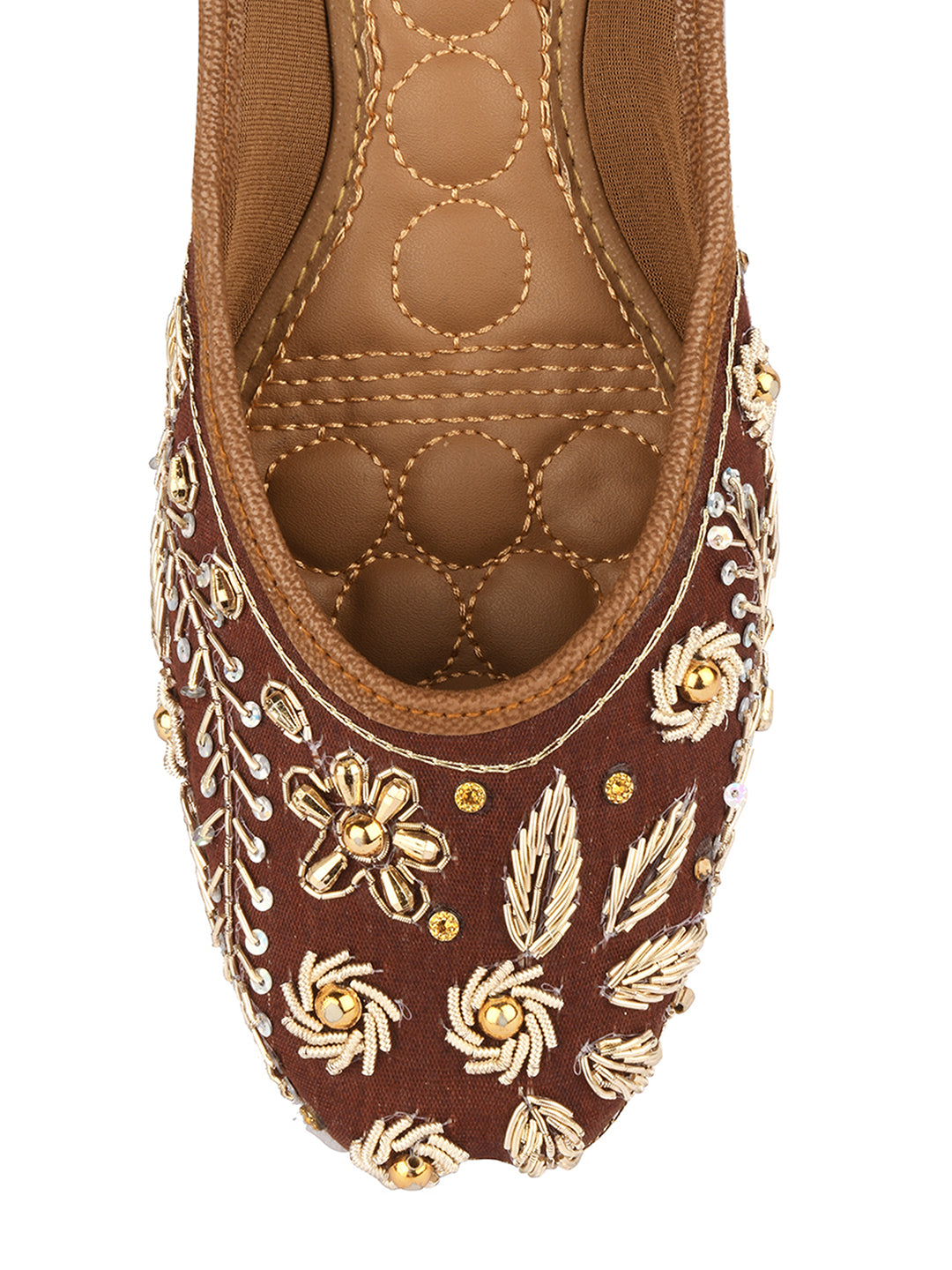 Desi Colour Women Indian Ethnic Footwear-Brown Dabka - Distacart