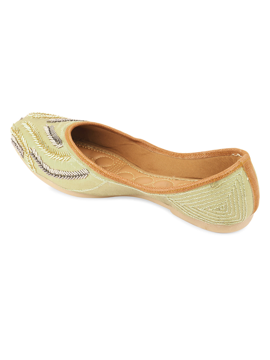 Desi Colour Women Indian Ethnic Footwear-Gold Lines - Distacart