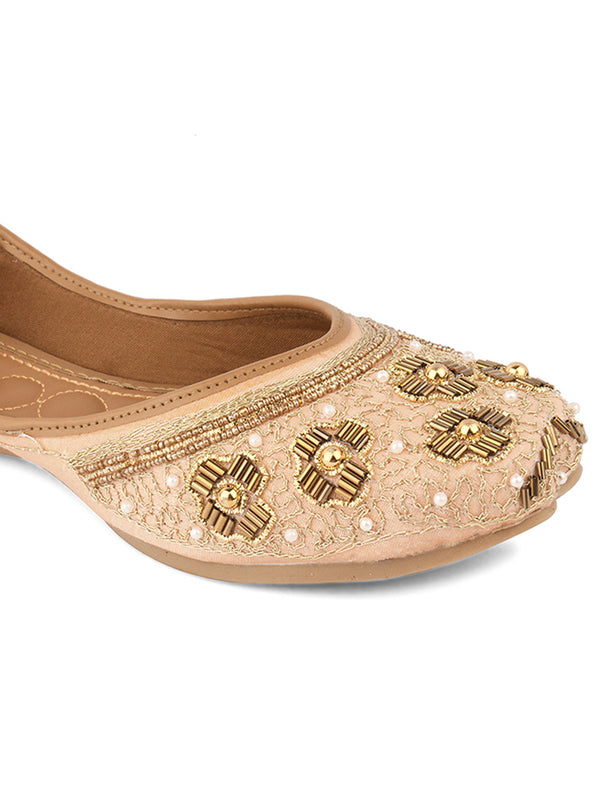 Desi Colour Women Indian Ethnic Footwear-Party Collection - Peach - Distacart