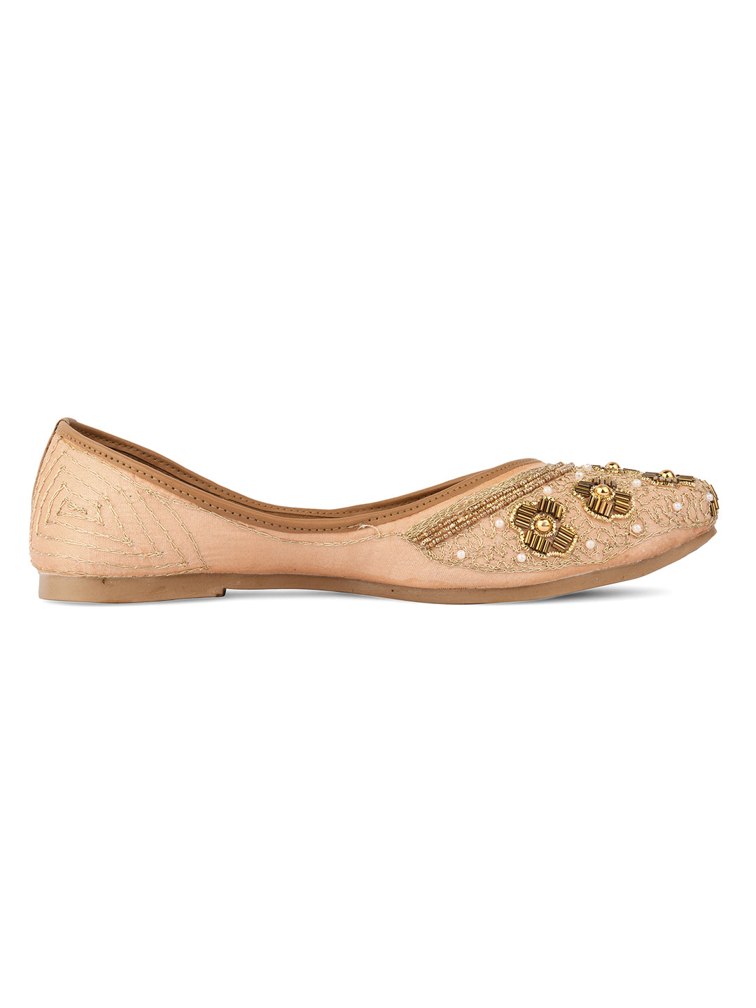 Desi Colour Women Indian Ethnic Footwear-Party Collection - Peach - Distacart