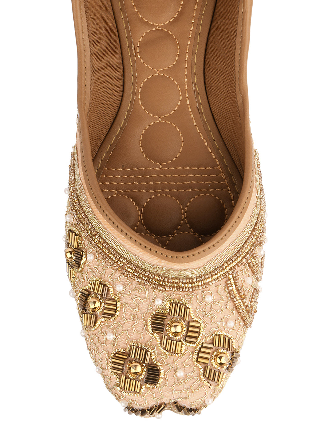Desi Colour Women Indian Ethnic Footwear-Party Collection - Peach - Distacart
