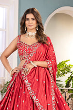 Thumbnail for Lehenga Mart Designer Bollywood Style Wedding Wear Lehenga Choli - Red