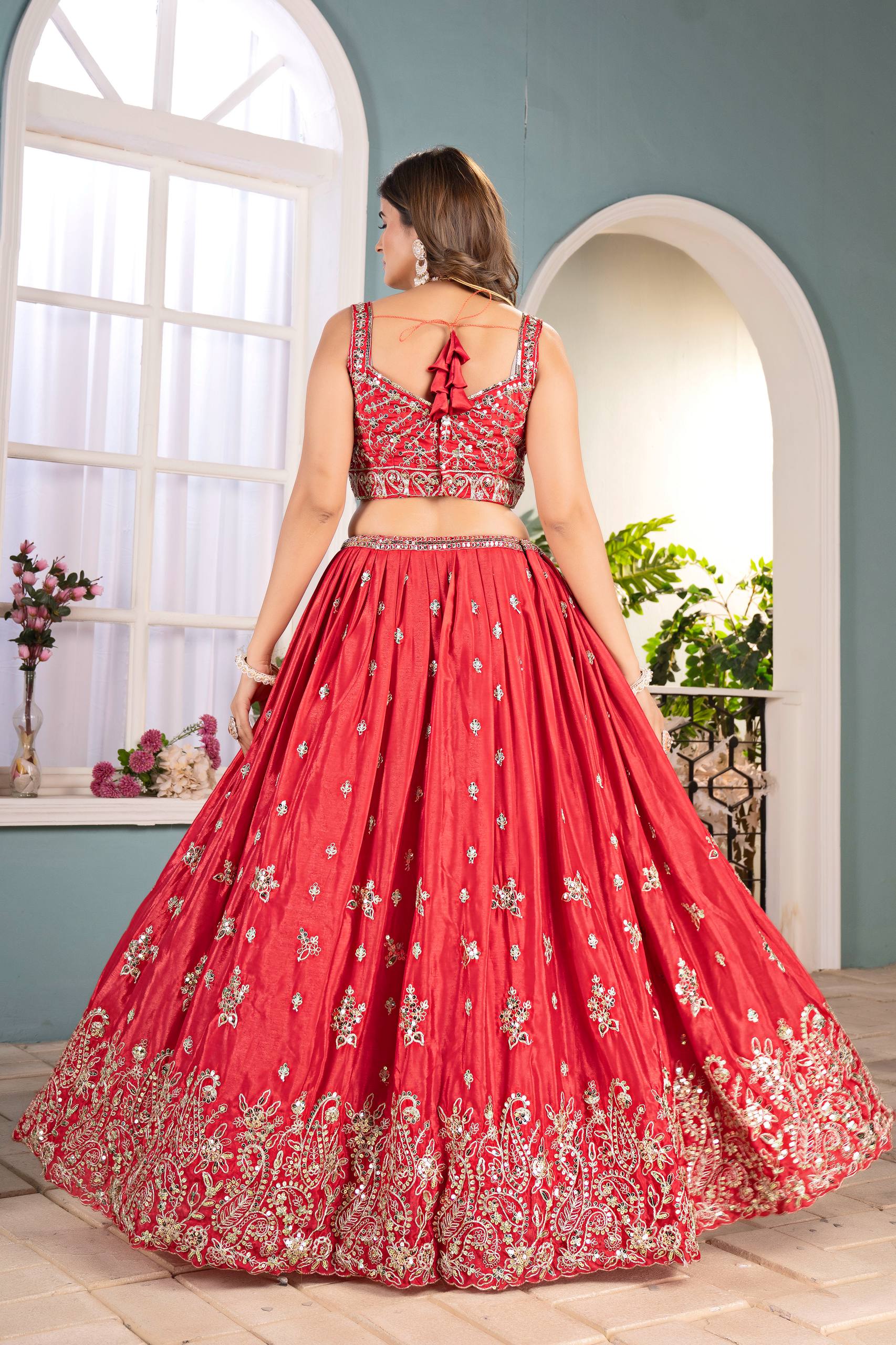 Lehenga Mart Designer Bollywood Style Wedding Wear Lehenga Choli - Red