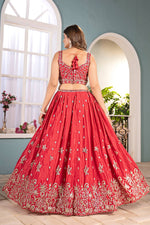 Thumbnail for Lehenga Mart Designer Bollywood Style Wedding Wear Lehenga Choli - Red
